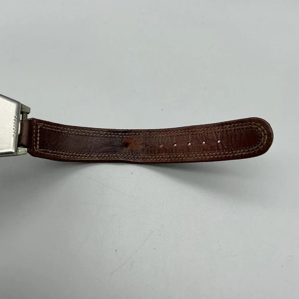 Vintage Westfield Mens Watch 23mm Cream Dial Brown Leather Manual Wind For Parts